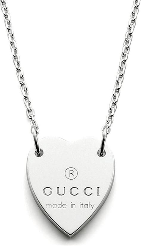 gucci trademark heart silver bracelet|trademark necklace with heart pendant.